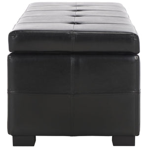 Safavieh Maiden Tufted Storage Bench - Stylish Seating & Practical Organization For Any Room Décor Black HUD8229B