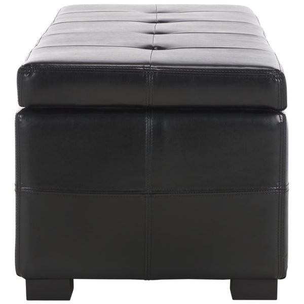 Safavieh Maiden Tufted Storage Bench - Stylish Seating & Practical Organization For Any Room Décor Black HUD8229B
