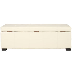 Safavieh Maiden Tufted Storage Bench - Stylish Seating & Practical Organization For Any Room Décor Flat Cream HUD8229K