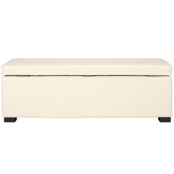 Safavieh Maiden Tufted Storage Bench - Stylish Seating & Practical Organization For Any Room Décor Flat Cream HUD8229K