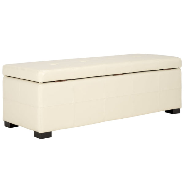 Safavieh Maiden Tufted Storage Bench - Stylish Seating & Practical Organization For Any Room Décor Flat Cream HUD8229K