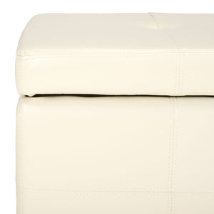 Safavieh Maiden Tufted Storage Bench - Stylish Seating & Practical Organization For Any Room Décor Flat Cream HUD8229K
