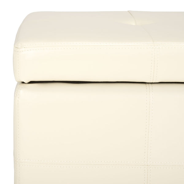 Safavieh Maiden Tufted Storage Bench - Stylish Seating & Practical Organization For Any Room Décor Flat Cream HUD8229K