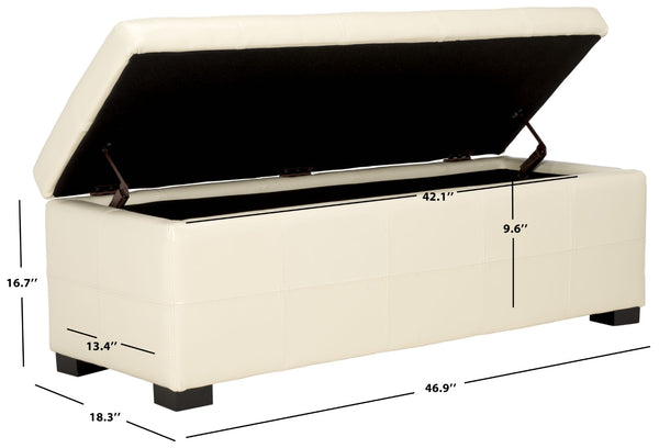 Safavieh Maiden Tufted Storage Bench - Stylish Seating & Practical Organization For Any Room Décor Flat Cream HUD8229K