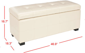 Safavieh Maiden Tufted Storage Bench - Stylish Seating & Practical Organization For Any Room Décor Flat Cream HUD8229K