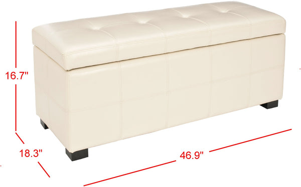 Safavieh Maiden Tufted Storage Bench - Stylish Seating & Practical Organization For Any Room Décor Flat Cream HUD8229K