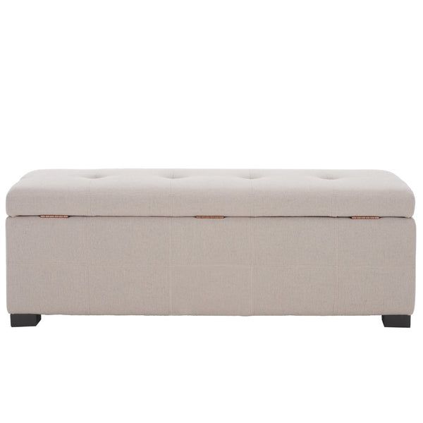 Safavieh Maiden Tufted Storage Bench - Stylish Seating & Practical Organization For Any Room Décor Taupe HUD8229L