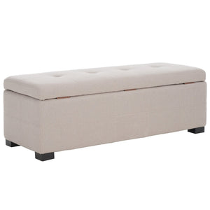 Safavieh Maiden Tufted Storage Bench - Stylish Seating & Practical Organization For Any Room Décor Taupe HUD8229L