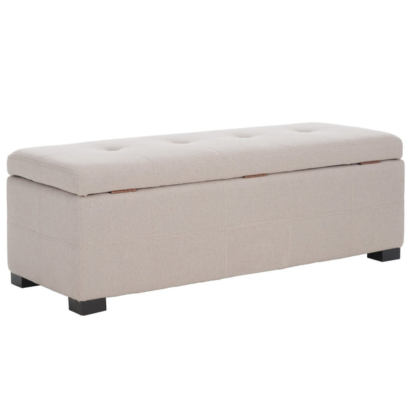 Safavieh Maiden Tufted Storage Bench - Stylish Seating & Practical Organization For Any Room Décor Taupe HUD8229L