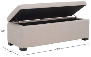 Safavieh Maiden Tufted Storage Bench - Stylish Seating & Practical Organization For Any Room Décor Taupe HUD8229L