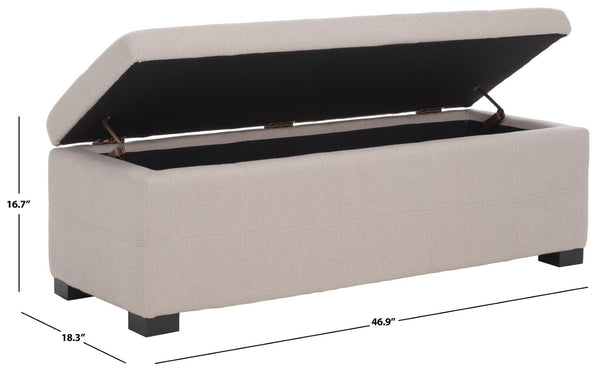 Safavieh Maiden Tufted Storage Bench - Stylish Seating & Practical Organization For Any Room Décor Taupe HUD8229L
