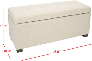 Safavieh Maiden Tufted Storage Bench - Stylish Seating & Practical Organization For Any Room Décor Taupe HUD8229L