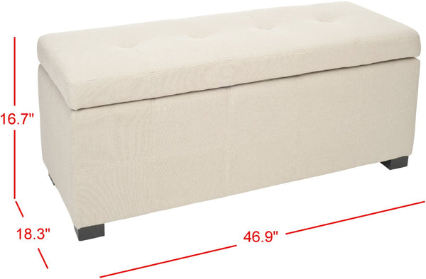 Safavieh Maiden Tufted Storage Bench - Stylish Seating & Practical Organization For Any Room Décor Taupe HUD8229L