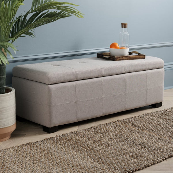 Safavieh Maiden Tufted Storage Bench - Stylish Seating & Practical Organization For Any Room Décor Taupe HUD8229L