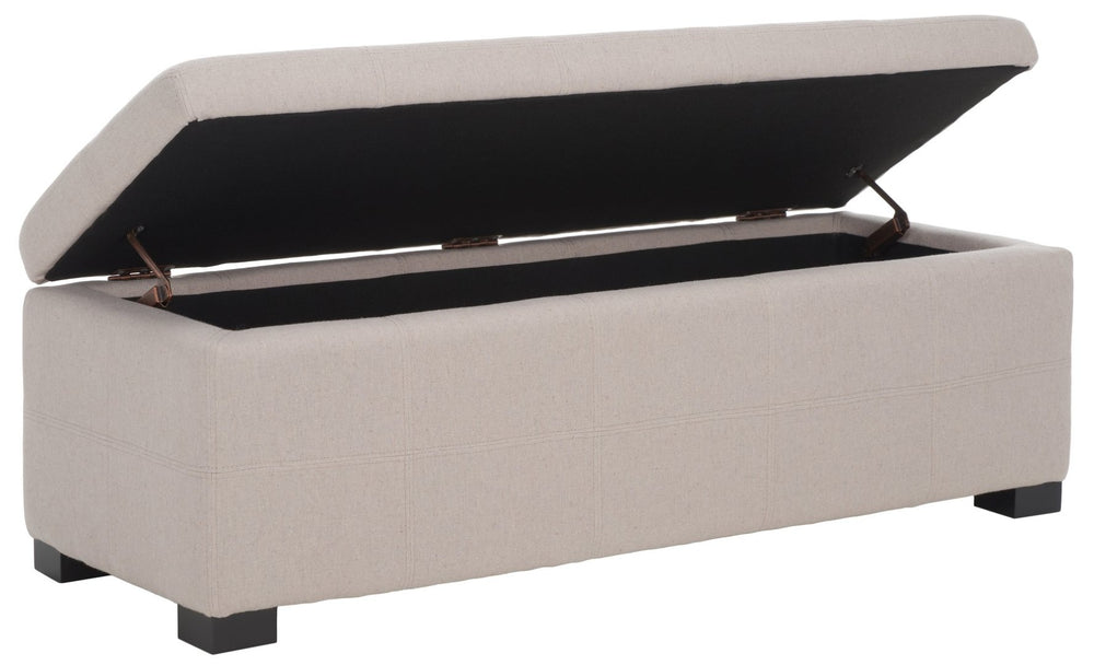 Safavieh Maiden Tufted Storage Bench - Stylish Seating & Practical Organization For Any Room Décor Taupe HUD8229L