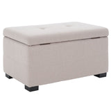 Safavieh Maiden Tufted Storage Bench Sm Taupe HUD8230L