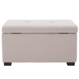 Safavieh Maiden Tufted Storage Bench Sm Taupe HUD8230L