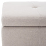 Safavieh Maiden Tufted Storage Bench Sm Taupe HUD8230L