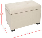 Safavieh Maiden Tufted Storage Bench Sm Taupe HUD8230L