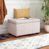 Safavieh Maiden Tufted Storage Bench Sm Taupe HUD8230L