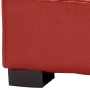 Safavieh Maiden Small Tufted Storage Bench In Rich Red Leather - Stylish Seating & Hidden Storage Solution HUD8230R