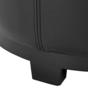 Safavieh Chelsea Round Tray Ottoman - Chic Multifunctional Piece For Stylish Storage And Elegant Entertaining Black HUD8232B