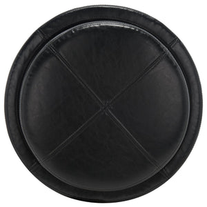 Safavieh Chelsea Round Tray Ottoman - Chic Multifunctional Piece For Stylish Storage And Elegant Entertaining Black HUD8232B