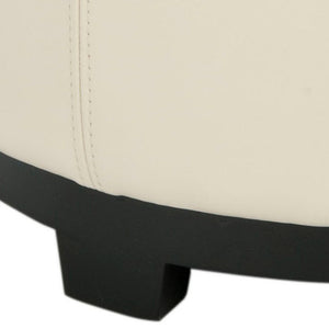 Safavieh Chelsea Round Tray Ottoman - Chic Multifunctional Piece For Stylish Storage And Elegant Entertaining Flat Cream HUD8232D