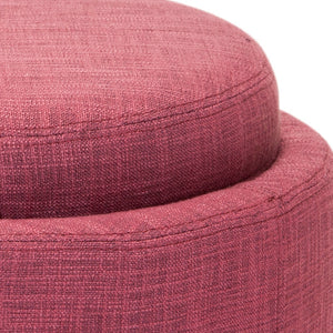 Safavieh Chelsea Round Tray Ottoman - Chic Multifunctional Piece For Stylish Storage And Elegant Entertaining Rose/Black HUD8232F