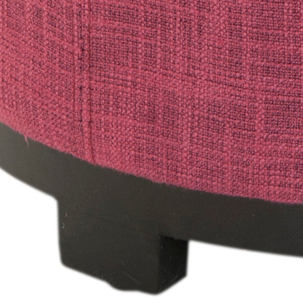 Safavieh Chelsea Round Tray Ottoman - Chic Multifunctional Piece For Stylish Storage And Elegant Entertaining Rose/Black HUD8232F