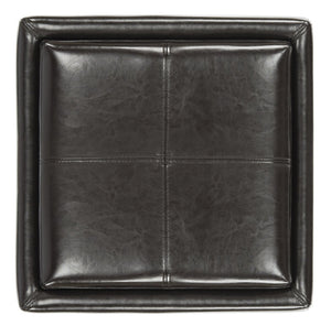 Safavieh Harrison Single Tray Ottoman - Elegant Storage Solution With Removable Serving Tray For Modern Spaces Brown HUD8233A