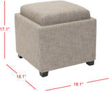 Safavieh Harrison Single Tray Ottoman Stone HUD8233D