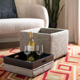 Safavieh Harrison Single Tray Ottoman Stone HUD8233D