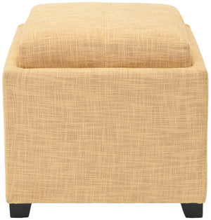 Safavieh Harrison Single Tray Ottoman - Elegant Storage Solution With Removable Serving Tray For Modern Spaces Gold HUD8233E