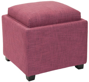 Safavieh Harrison Single Tray Ottoman - Elegant Storage Solution With Removable Serving Tray For Modern Spaces Rose/Black HUD8233F