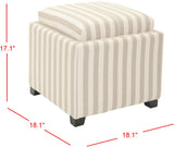 Safavieh Harrison Single Tray Ottoman Tan / White HUD8233H