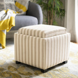 Safavieh Harrison Single Tray Ottoman Tan / White HUD8233H