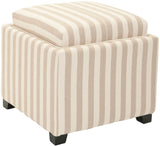 Safavieh Harrison Single Tray Ottoman Tan / White HUD8233H