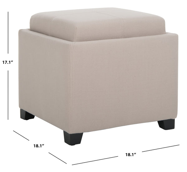 Safavieh Harrison Single Tray Ottoman Taupe HUD8233L