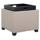 Safavieh Harrison Single Tray Ottoman Taupe HUD8233L