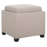 Safavieh Harrison Single Tray Ottoman Taupe HUD8233L