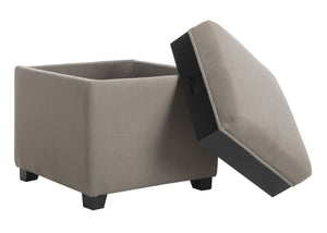 Safavieh Harrison Single Tray Ottoman - Elegant Storage Solution With Removable Serving Tray For Modern Spaces Seamist HUD8233M