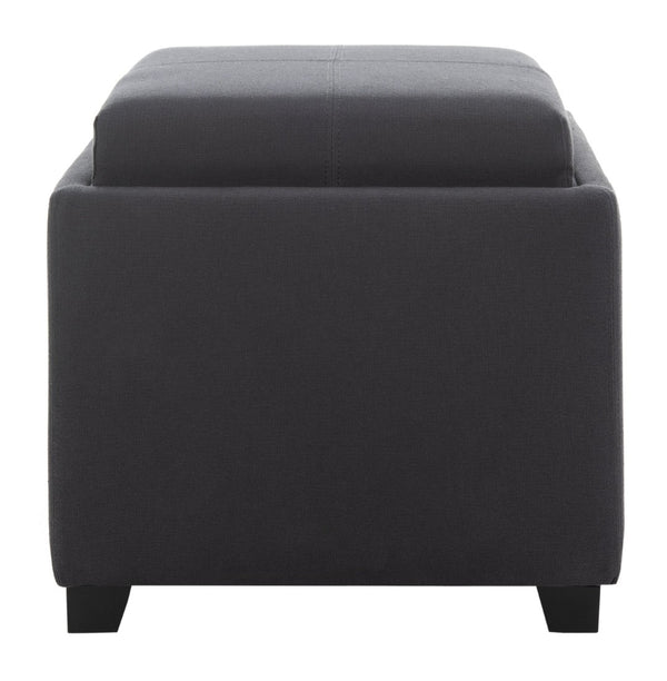 Safavieh Harrison Single Tray Ottoman - Elegant Storage Solution With Removable Serving Tray For Modern Spaces Grey HUD8233N