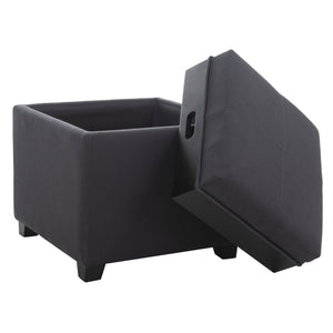 Safavieh Harrison Single Tray Ottoman - Elegant Storage Solution With Removable Serving Tray For Modern Spaces Grey HUD8233N
