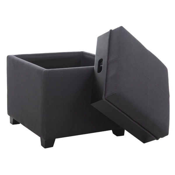 Safavieh Harrison Single Tray Ottoman - Elegant Storage Solution With Removable Serving Tray For Modern Spaces Grey HUD8233N