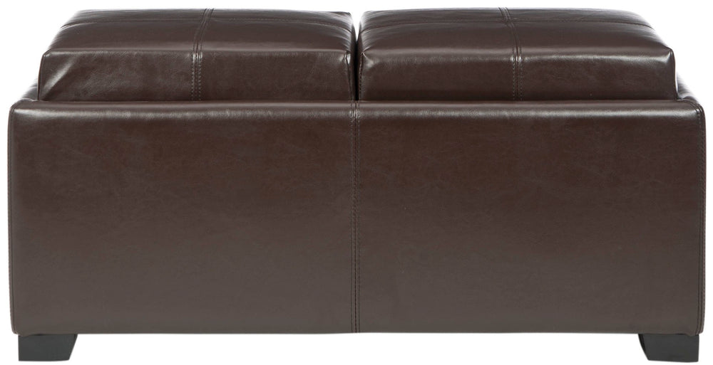 Safavieh Harrison Modern Double Tray Ottoman – Chic Bicast Leather, Hidden Storage & Stylish Seating Solution HUD8234A