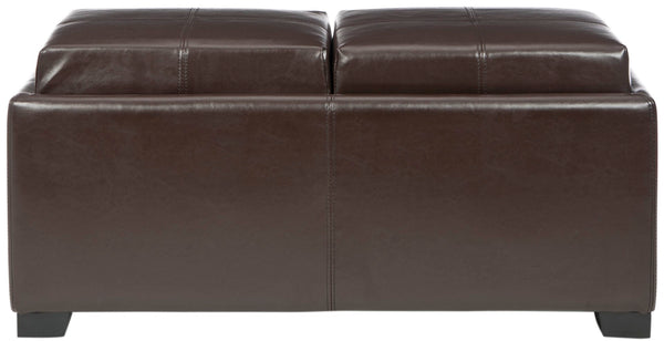 Safavieh Harrison Modern Double Tray Ottoman – Chic Bicast Leather, Hidden Storage & Stylish Seating Solution HUD8234A