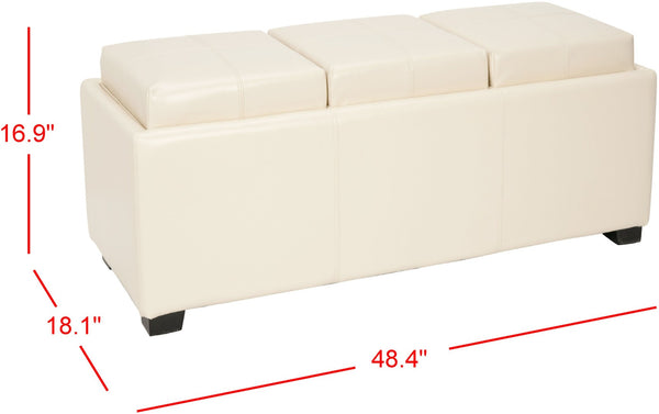 Safavieh Harrison Triple Tray Ottoman – Versatile 3-In-1 Coffee Table, Stylish Ottoman, & Serving Tray Surface HUD8235K
