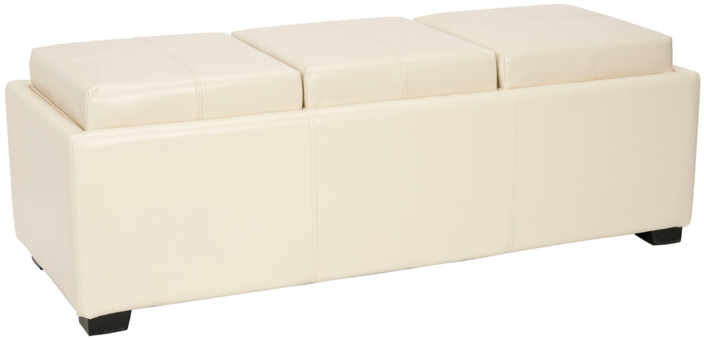 Safavieh Harrison Triple Tray Ottoman – Versatile 3-In-1 Coffee Table, Stylish Ottoman, & Serving Tray Surface HUD8235K