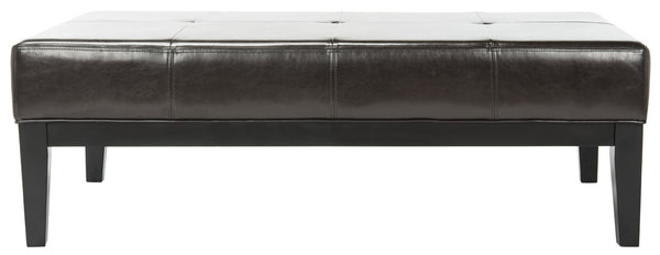 Safavieh Fulton Rectangle Cocktail Ottoman — Modern Pu Leather Centerpiece For Stylish Living Spaces & Functionality Brown HUD8236A